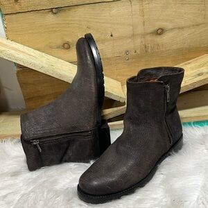 Frye Natalie Double Zip Womens Brown Charcoal Ankle Boots Bootie 78491 Size 8 B